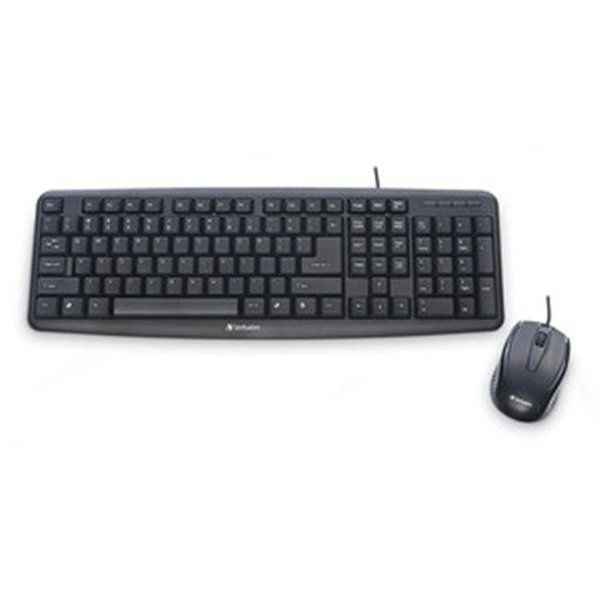 Aish Slimline Corded USB Keyboard And Mouse - Black AI38340